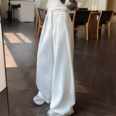 休闲裤男女松紧腰抽绳阔腿裤秋宽松显瘦裤子直筒裤拖地裤卫裤长裤，男装休闲裤，星座410-6（原星座1304-1）