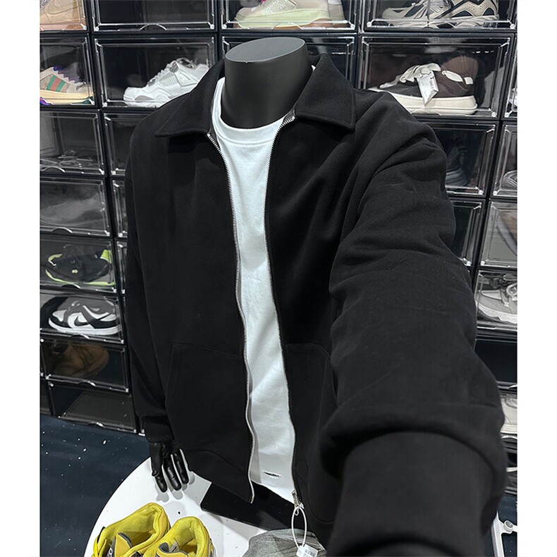 YK86030-P4550%棉50%聚酯纤维加厚420克重磅开衫卫衣外套,男装夹克,电商A086-1