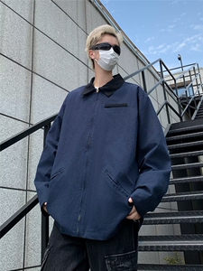 2024纯棉翻领外套潮牌运动美式复古设计感小众夹克WT447-P75图片