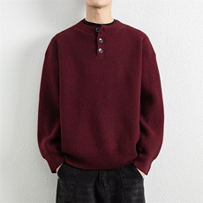 25622-特P60秋季时尚圆领毛衣套头衫男士针织衫宽松纯色打底衫，男装针织衫/毛衣，电商D310B