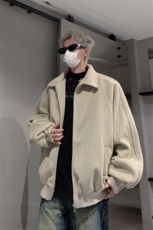男装拉链呢料呢子夹克24冬季休闲呢子大衣外套XZ514-2-F22-P128，男装夹克，星座514-2(原B239)