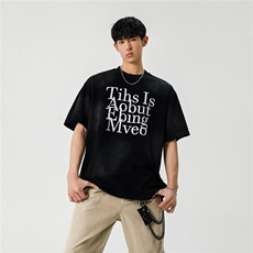 2025新款潮牌短袖宽松韩版字母印花扎染工艺T恤T9049/P5588，男装T恤，星座202