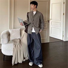 网图现货美式宽松潮流开衫毛衣男M05/P55，男装针织衫/毛衣，星座205-3