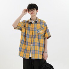 特P35无差价新款夏季时尚百搭格子衬衫-HC2130无影墙，男装衬衫，电商A003
