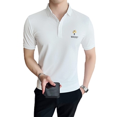 2024夏季新款英伦风高品质修身刺绣POLO衫冰丝短袖T恤男D230-p48，男装T恤，电商D303