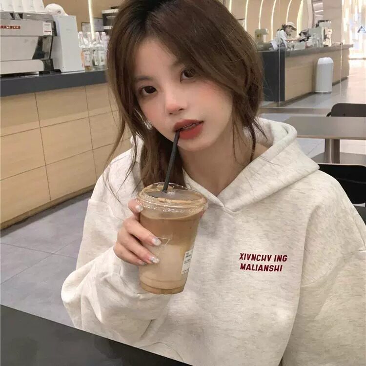 美式hiphop潮牌字母连帽卫衣女银狐绒薄款秋冬季外套WY281,女装短外套,星座516A