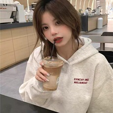 美式hiphop潮牌字母连帽卫衣女银狐绒薄款秋冬季外套WY281，女装短外套，星座516A