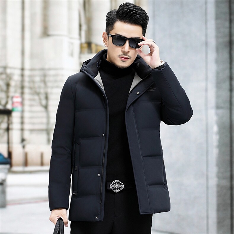 B8932钱塘2020-3时尚连帽冬季厚款简约新款中年男士羽绒服P228图片