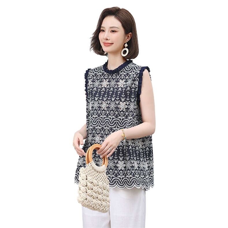 2025年夏季无袖上衣,女装T恤,小林双子