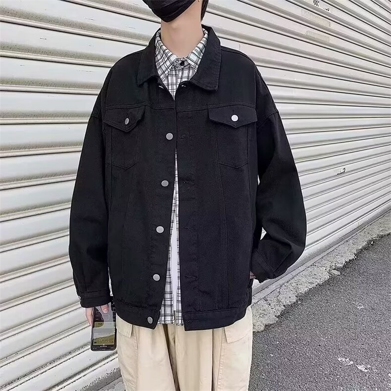 春秋季白色牛仔外套男士韩版潮流ins百搭工装牛仔衣夹克男棒球,男装工装外套,星座218-1（原230）