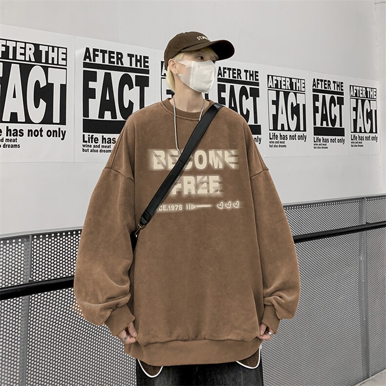 美式潮牌重磅水洗做旧圆领卫衣力推大码男BK5548-P58加绒P66,男装卫衣,星座517A