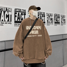 美式潮牌重磅水洗做旧圆领卫衣力推大码男BK5548-P58加绒P66，男装卫衣，星座517A