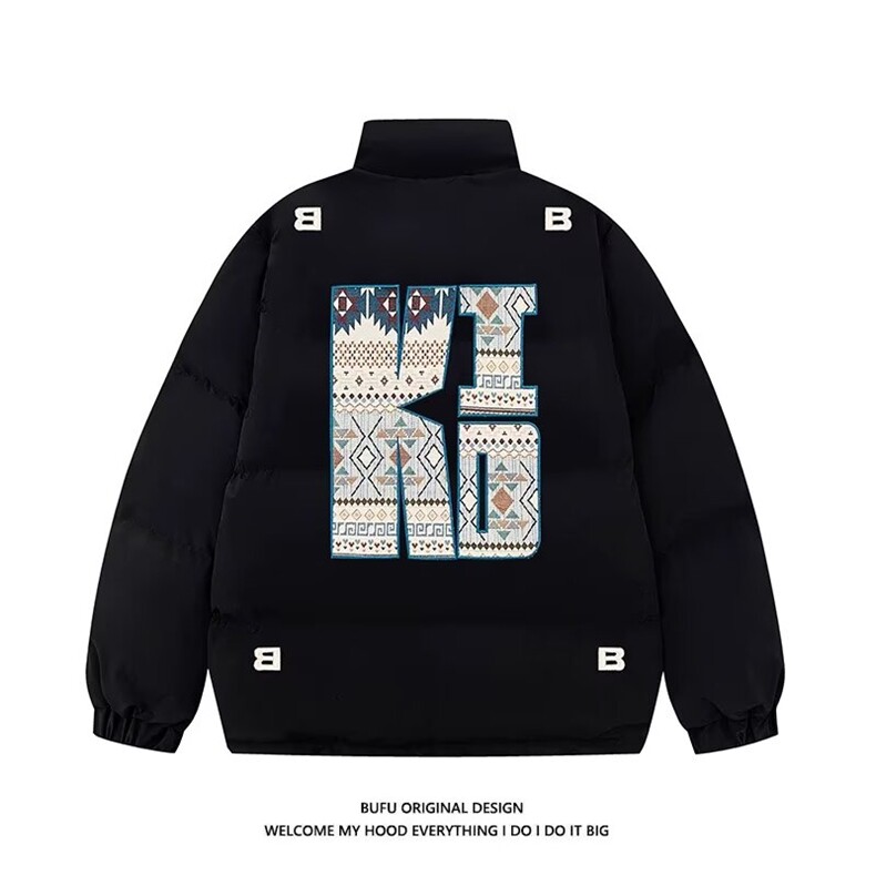 1506-1/M90021/P89美式复古刺绣字母立领棉服运动宽松保暖情侣，男装棉衣，星座1506-1