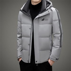 连帽羽绒服男2023冬季新款加厚保暖鸭绒上衣中年男士商务休闲外套图片