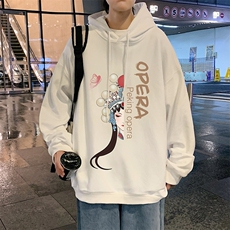 WY2161-P35加绒款-P40纯棉连帽卫衣男大码运动帽衫宽松薄外套男，男装卫衣，电商A040