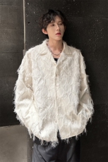 春季高质量高街男大纯色流苏男款衬衫A071-C124-P58，男装衬衫，电商A071