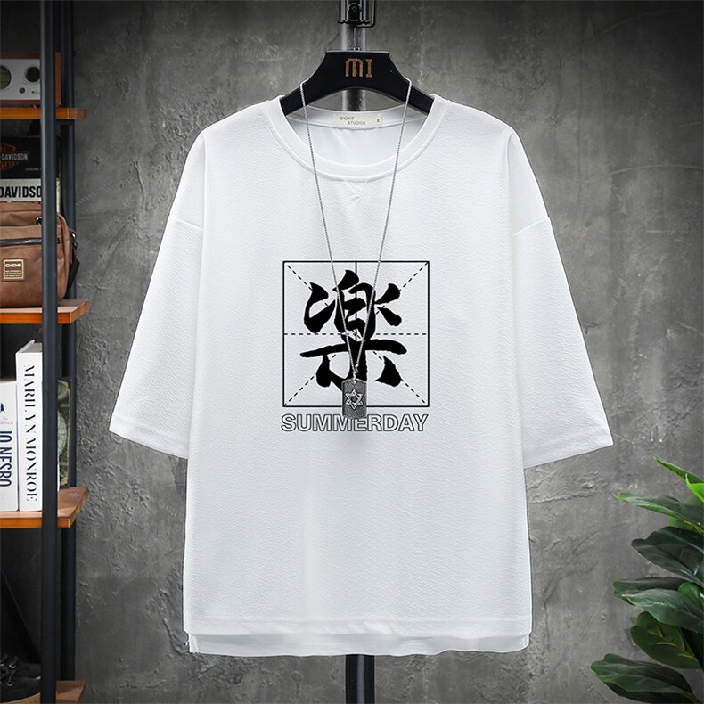 Q11197-P30春夏季七分袖t恤男大码五分袖男短袖中袖展架,男装T恤,电商A040A