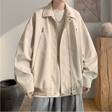 6013-P53文艺简约新款气质潮流百搭时尚原宿双层飞行服外套慵，女装短外套，电商B323A
