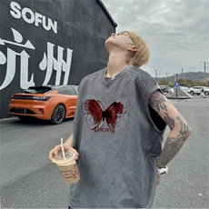麂皮绒背心坎肩男T恤美式港风潮JB426-特P19控38，男装背心/马甲，电商B370