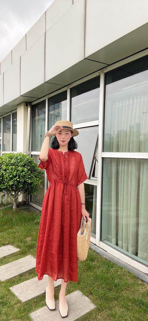 纯苎连衣裙小衫裤子裙子衬衣 时尚风 风淑女风休闲风，女装连衣裙，川哲