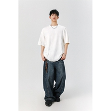 8XL-M特大码夏季短袖冰丝皱感透气T恤男潮垂感宽松半袖DX305P45，男装T恤，电商D206-1