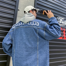 2021春季港风牛仔夹克男韩版工装牛仔上衣简约百搭外套J/，男装夹克，电商D202