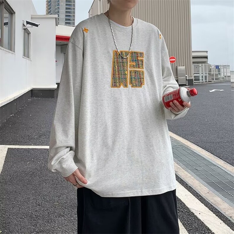 重磅卫衣男春秋季新款美式复古设计感休闲潮牌加绒长袖上衣6132,男装卫衣,星座506