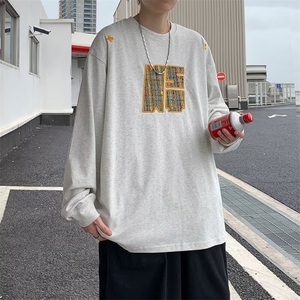 重磅卫衣男春秋季新款美式复古设计感休闲潮牌加绒长袖上衣6132图片