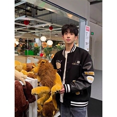 W9425-P70网图现货新款美式高街时尚棒球服潮嘻个性街头夹克，男装夹克，星座1608-2