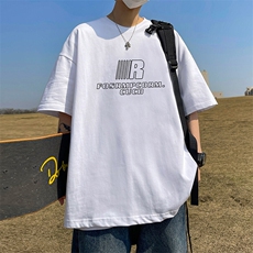 抖音得物二开现货供应220克夏装重磅美式高街宽松短袖t恤MT83，男装T恤，电商A486-1