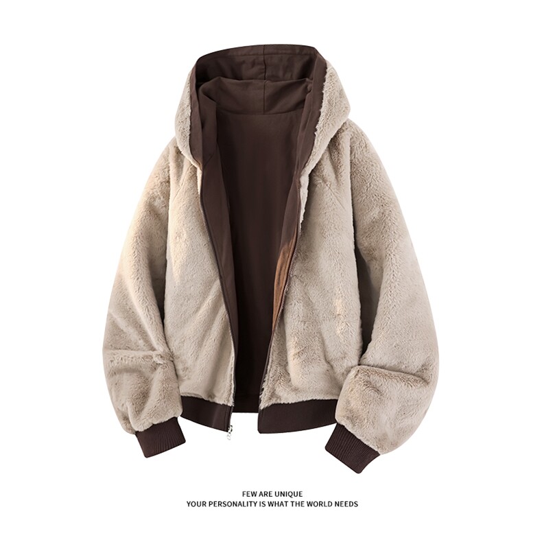 现货座山雕加绒加厚棉衣双面穿仿兔毛棉服D54106-TP105188,男装棉衣,电商A102