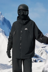 2025冬连帽防水防风保暖中性风加绒加厚连帽滑雪服男女HF93-P185，男装棉衣，电商A001
