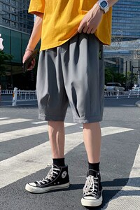 冰丝加大码港风男士五分休闲裤百搭潮流宽松休闲 A125-6601-P20图片