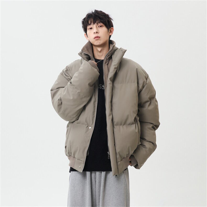 wassup happy立领棉衣男冬季潮牌宽松痞帅面包服青少年保暖棉袄子图片