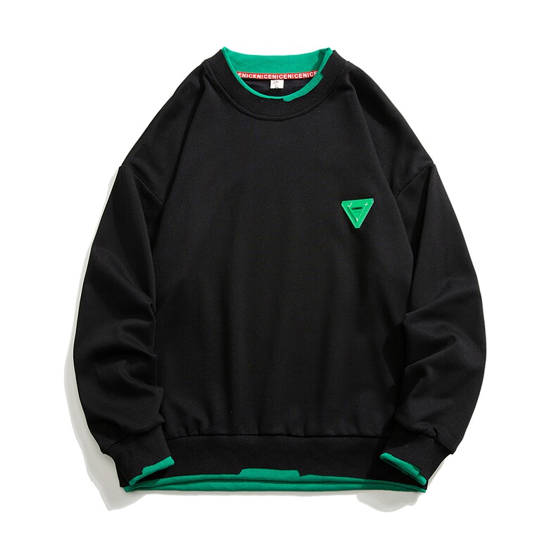 1秋季白底平铺情侣圆领假两件大码M-5XL运动卫衣男WY7142P48控68，男装卫衣，星座226-2