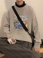 美式圆领毛衣男慵懒风休闲针织衫YM387P42，男装针织衫/毛衣，星座1116-2