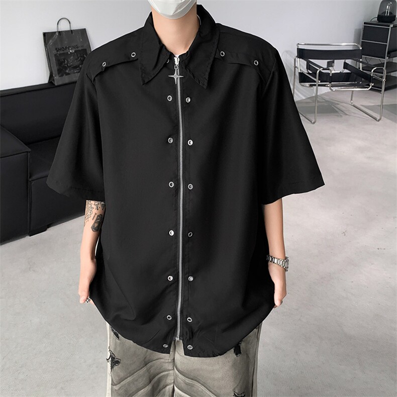 衬衫男士韩版潮流高街帅气百搭夏季2024新款ins宽松外套CY778-P46,男装衬衫,星座412-2