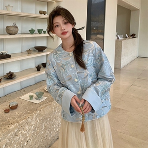 璀璨刺绣短外套女重工钉珠上衣2025春季新款轻奢风拼接别致夹克衫