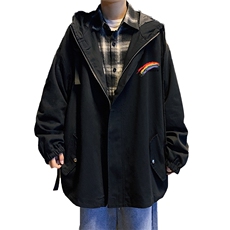 JK41064-P85纯棉连帽夹克男士大码工装夹克男外套男，男装夹克，电商A040