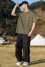 拼接贴袋圆领短袖T恤夏季薄款休闲宽松半袖体恤衫A406T885特P30，男装T恤，星座309（原A406）