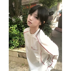 5459-P45现货#好质量做工#原版打网+袖口开洞哈苏线长袖T恤，女装T恤，星座617A-2