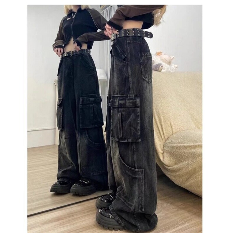 【有货】DK8692-P60新塘货美式复古多口袋工装水洗做旧重工直筒裤图片