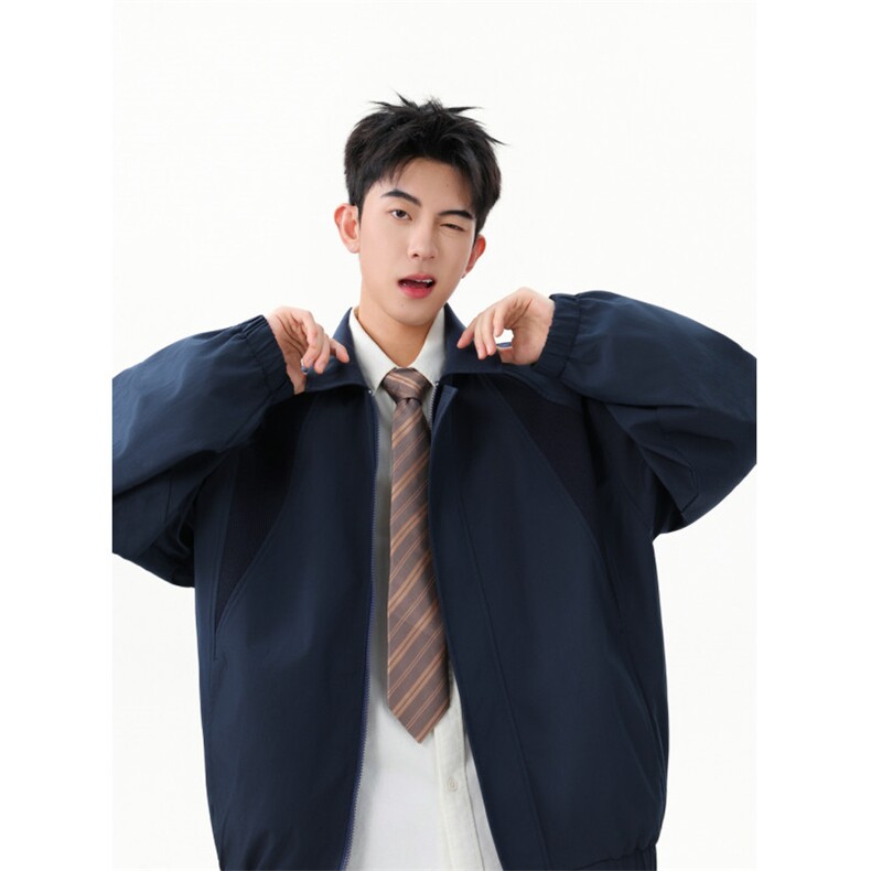 美式撞色罗纹翻领夹克cleanfit哈灵顿设计潮牌外套504-W624-特P60,男装夹克,星座504