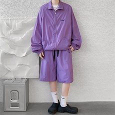 8XL-M特大码冰丝防晒服短裤套装男户外防晒衣运动外套潮TZ102P65，男装防晒衣，电商D206-1
