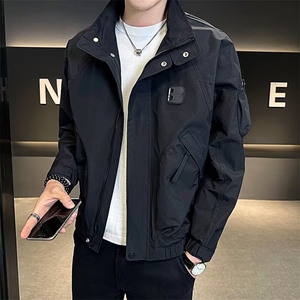 ~潮牌痞帅工装外套男新款潮流短款夹克衣服男士春秋款上衣图片