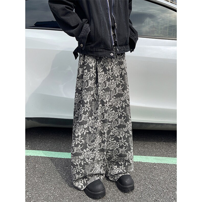 现货ZK7980-P65特殊面料高级感痞帅微西裤男春季直筒宽松休闲裤,男装休闲裤,电商A059