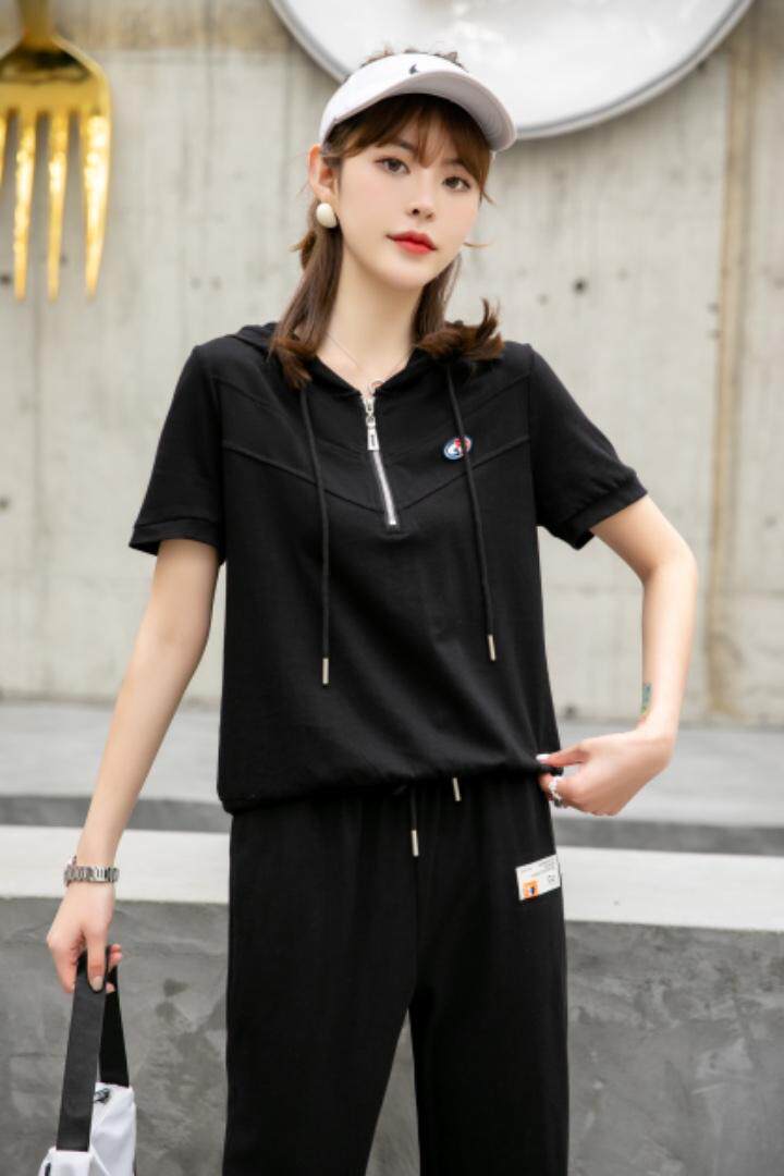 现货供应：卫衣面料休闲套装M一XXL，女装卫衣/绒衫，拉思维加丝