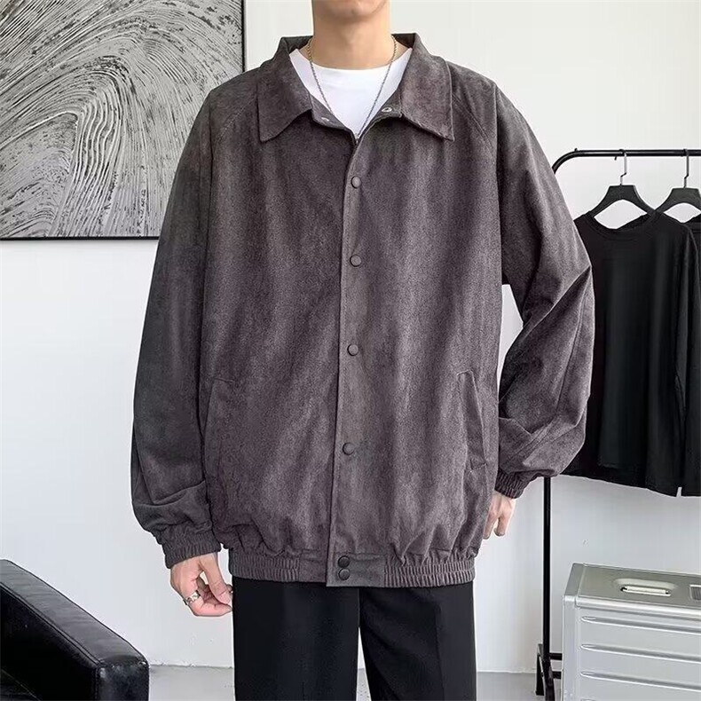 麂皮绒夹克男士秋冬季2025新款痞帅潮牌欧美工装外套W6364-P58,男装夹克,星座412-2