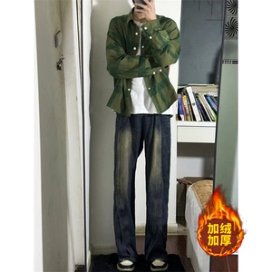 B221 美式ins高街加绒加厚牛仔裤 LK23134-P65 控88 加绒P75控98图片