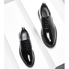 X4472-145男士英伦韩版漆皮亮面尖头商务正装休闲皮鞋，男鞋皮鞋，星座1407-3